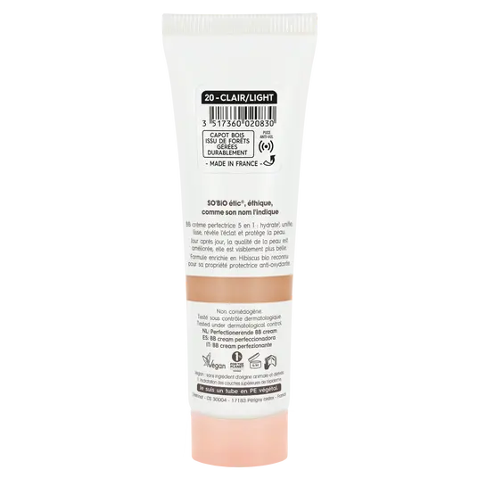 BB Crème 5-en-1 "Mon Lait d'Ânesse" Perfect (Teinte 20 Médium) — SO'BiO étic (30 ml)