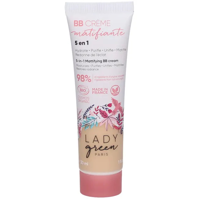 BB Crème Matifiante 5-en-1 "Sublime Teint" (Teinte Très Claire) — LADY GREEN (30 ml)