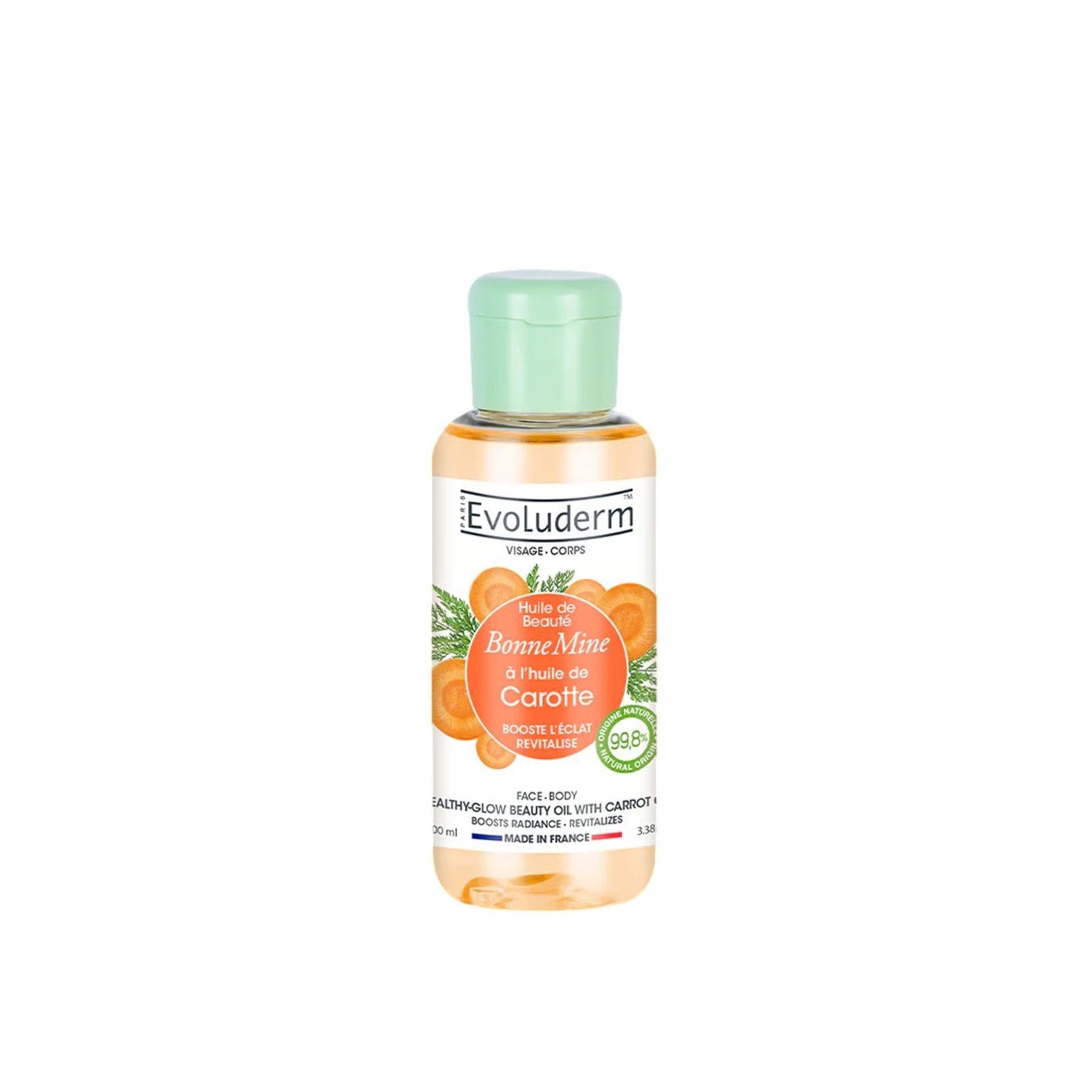 Huile de Beauté Bonne Mine à l'Huile de Carotte — EVOLUDERM (100 ml)