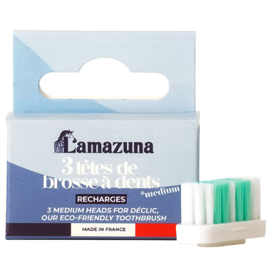 Recharge de 3 Têtes de Brosse à Dents (Poils Médium) — LAMAZUNA